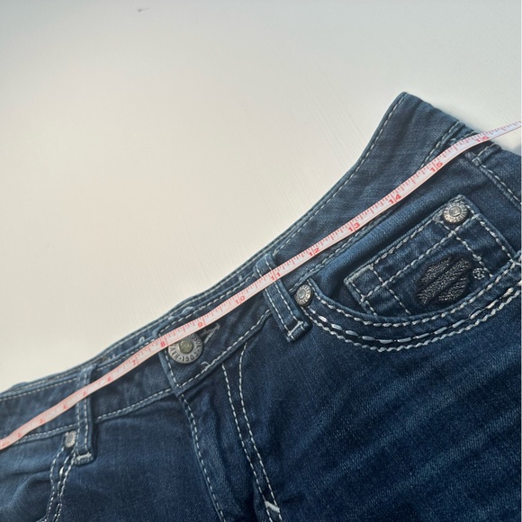 HARLEY DAVIDSON JEWELED LEATHER LOGO JEANS SIZE 6 PETITE - Picture 12 of 14